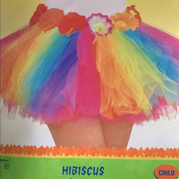 NRFP 🌈 Rainbow Tulle TuTu Hibiscus Flowers 🌸🌈🌸 - Picture 6 of 6